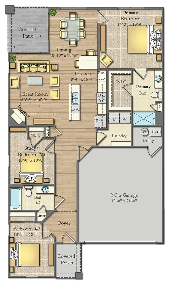 Townhome-3 Bedroom End Unit 1434 sq ft