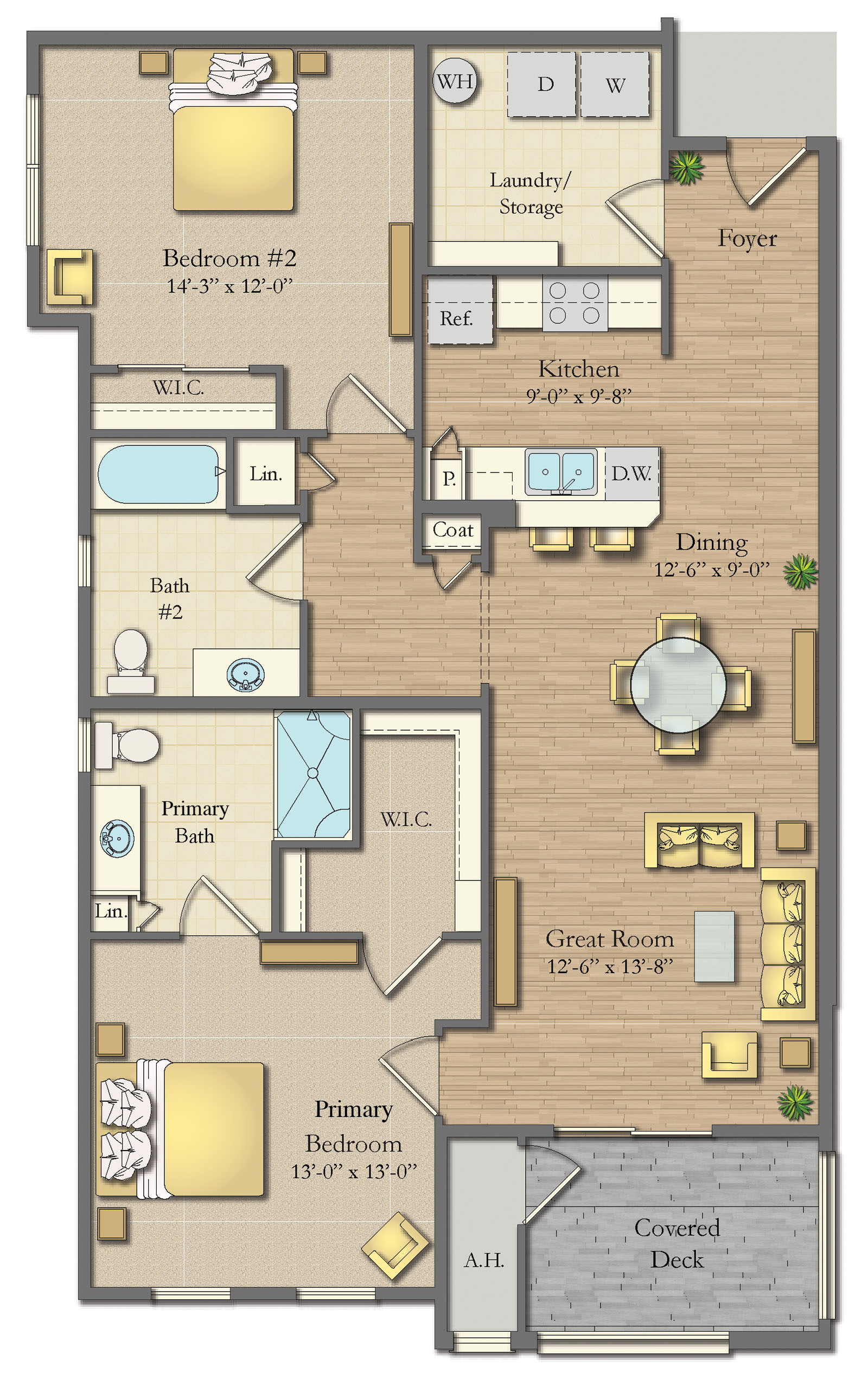 Fairmont floor plan Creekstone Fairport NY 2 bedroom apartment for rent